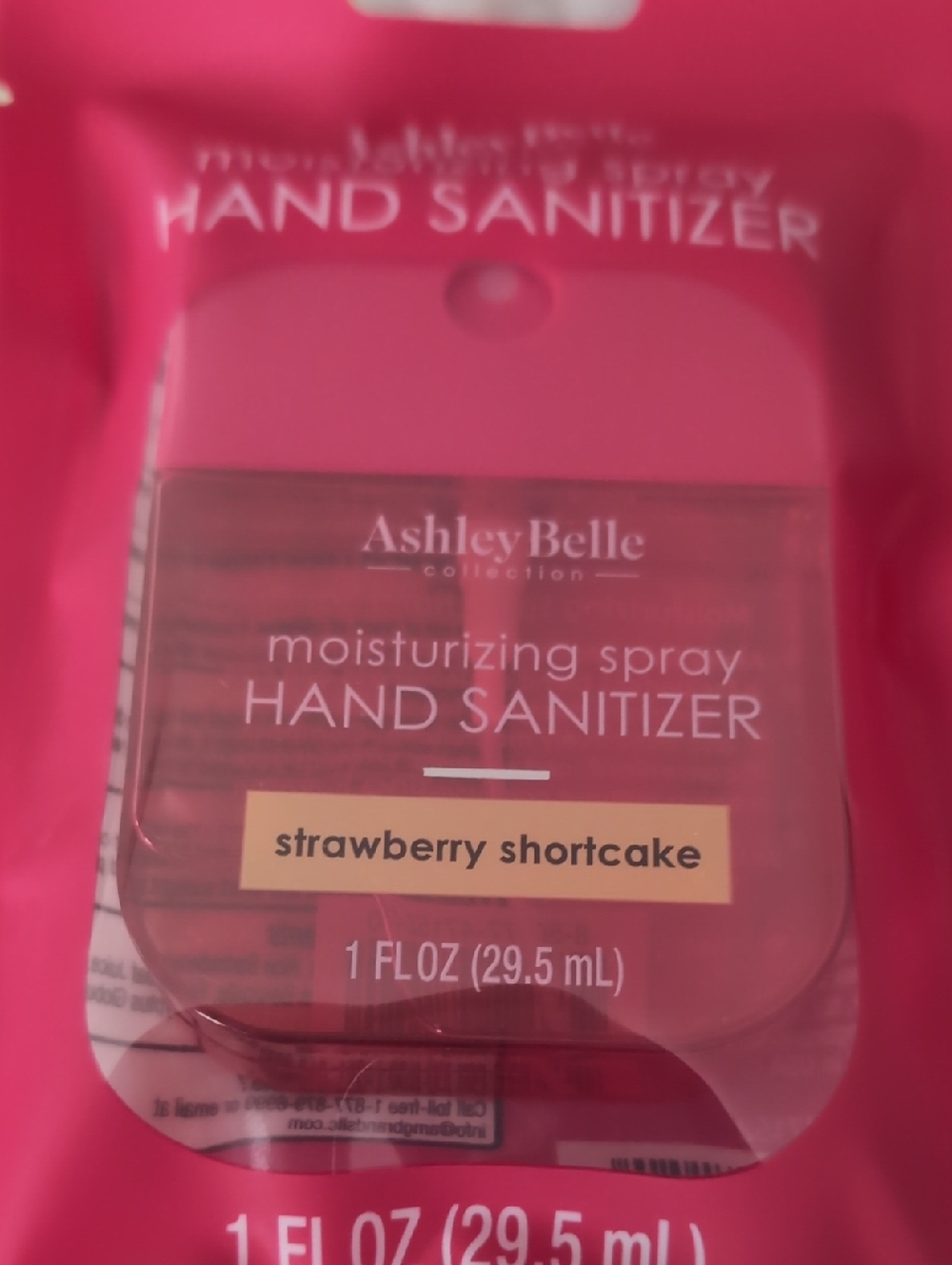 Ashley Belle Strawberry Shortcake Moisturizing Spray Hand Sanitizer New